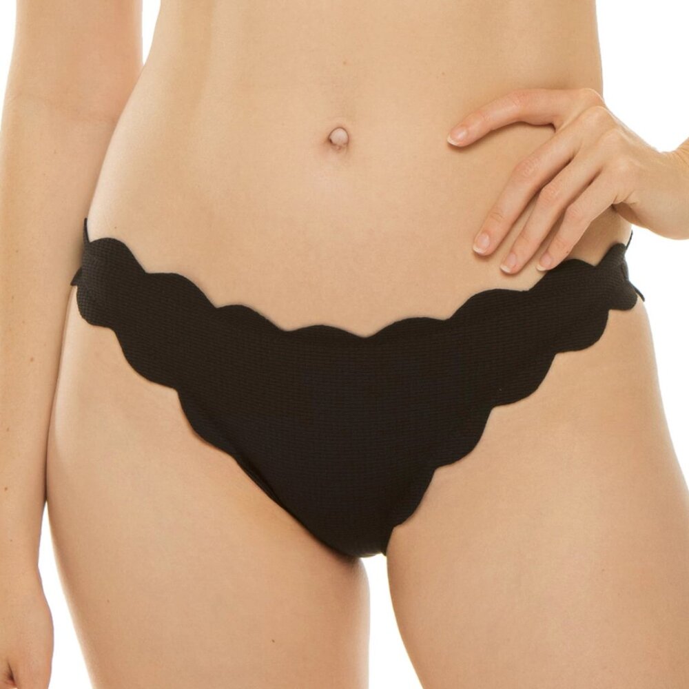 Marysia Low-Rise Scalloped Brazilian Bikini Bottom